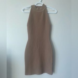 Beige sculpt knit halter dress size xs